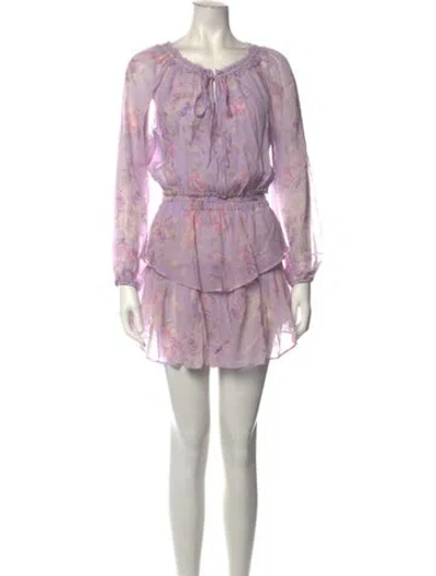 Pre-owned Loveshackfancy Silk Mini Dress In Purple