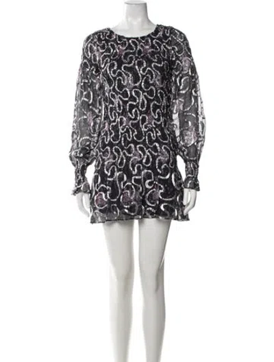 Pre-owned Loveshackfancy Silk Mini Dress In Purple