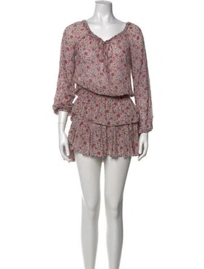 Pre-owned Loveshackfancy Silk Mini Dress In Red