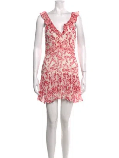 Pre-owned Loveshackfancy Silk Mini Dress In Red