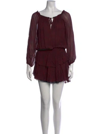 Pre-owned Loveshackfancy Silk Mini Dress In Red