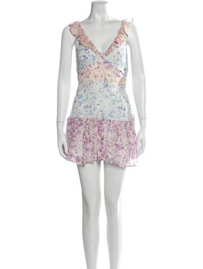 Pre-owned Loveshackfancy Silk Mini Dress W/ Tags In Multi