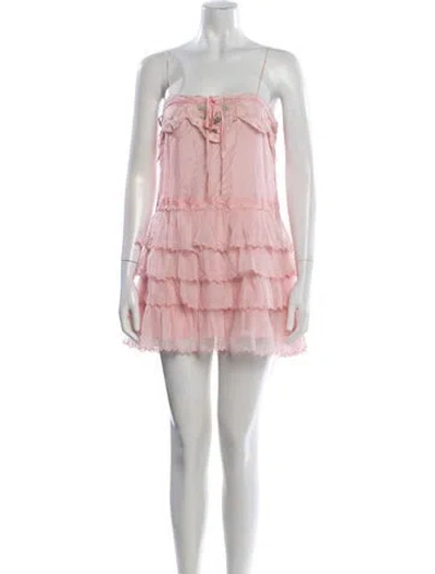 Pre-owned Loveshackfancy Silk Mini Dress W/ Tags In Multi