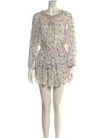 Pre-owned Loveshackfancy Silk Mini Dress W/ Tags In Neutral