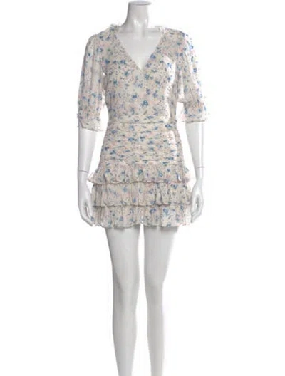 Pre-owned Loveshackfancy Silk Mini Dress W/ Tags In White