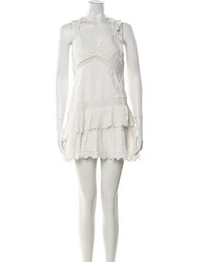 Pre-owned Loveshackfancy Silk Mini Dress W/ Tags In White