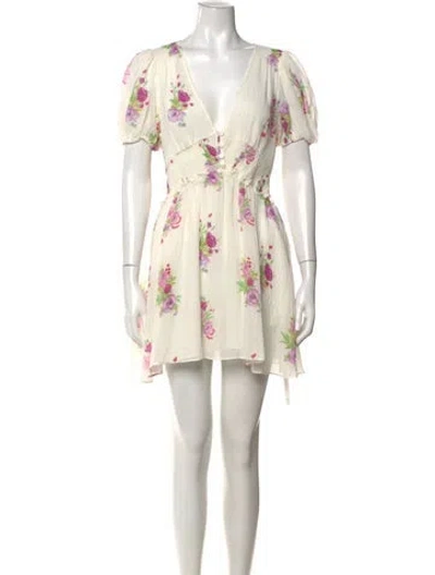 Pre-owned Loveshackfancy Silk Mini Dress W/ Tags In White