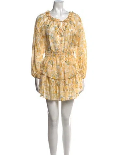 Pre-owned Loveshackfancy Silk Mini Dress In White