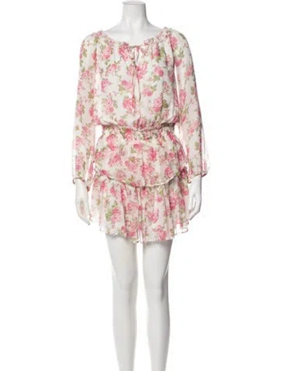 Pre-owned Loveshackfancy Silk Mini Dress In White