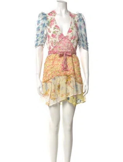 Pre-owned Loveshackfancy Silk Mini Dress In White
