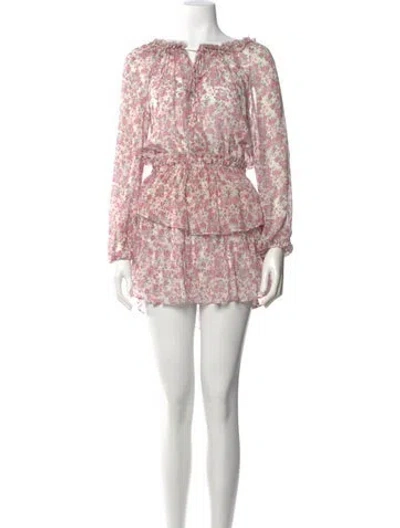 Pre-owned Loveshackfancy Silk Mini Dress In White