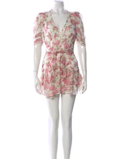 Pre-owned Loveshackfancy Silk Mini Dress In White