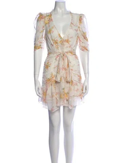 Pre-owned Loveshackfancy Silk Mini Dress In White