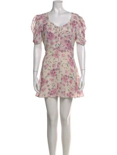 Pre-owned Loveshackfancy Silk Mini Dress In White