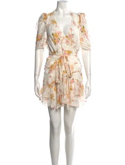 Pre-owned Loveshackfancy Silk Mini Dress In White