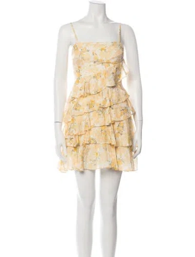 Pre-owned Loveshackfancy Silk Mini Dress In White