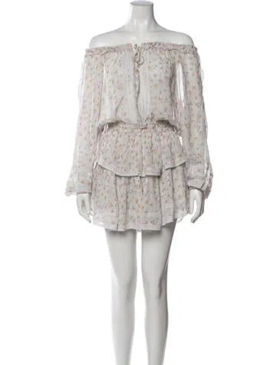 Pre-owned Loveshackfancy Silk Mini Dress In White