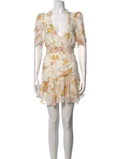 Pre-owned Loveshackfancy Silk Mini Dress In White