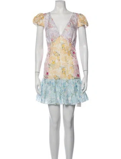 Pre-owned Loveshackfancy Silk Mini Dress In White