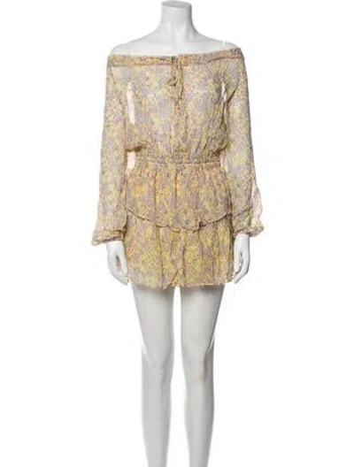 Pre-owned Loveshackfancy Silk Mini Dress In Yellow