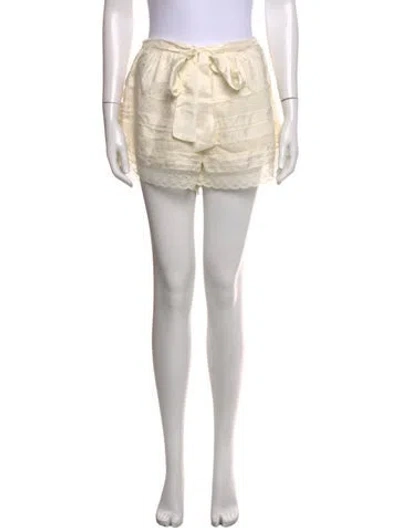 Pre-owned Loveshackfancy Silk Mini Shorts W/ Tags In Neutrals