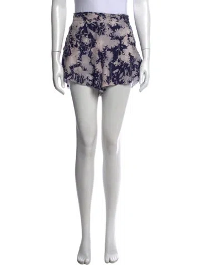 Pre-owned Loveshackfancy Silk Mini Shorts In White