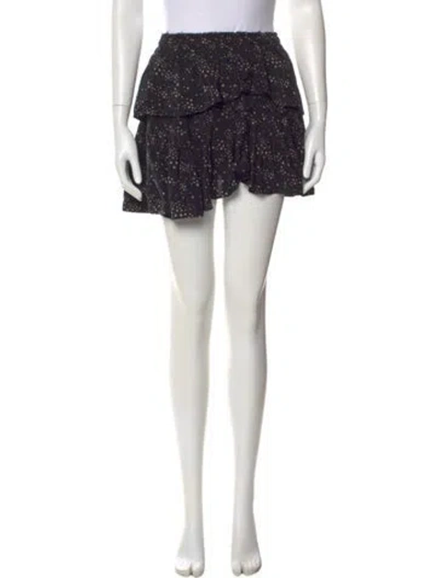 Pre-owned Loveshackfancy Silk Mini Skirt In Black