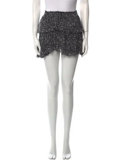 Pre-owned Loveshackfancy Silk Mini Skirt In Black