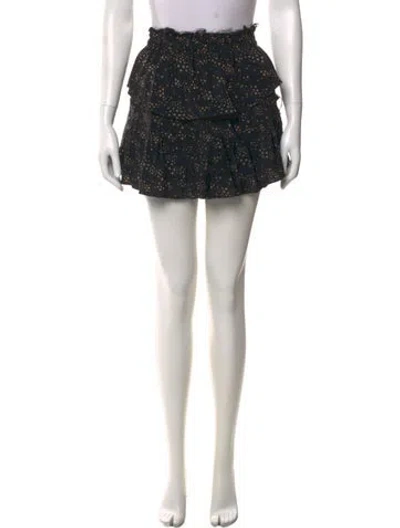Pre-owned Loveshackfancy Silk Mini Skirt In Black