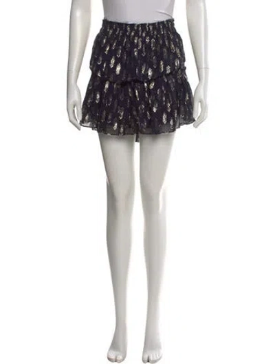 Pre-owned Loveshackfancy Silk Mini Skirt In Black