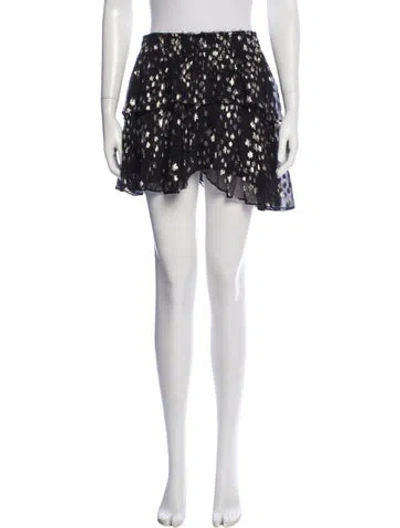 Pre-owned Loveshackfancy Silk Mini Skirt In Black