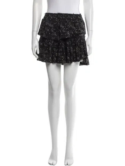 Pre-owned Loveshackfancy Silk Mini Skirt In Black