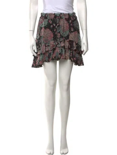 Pre-owned Loveshackfancy Silk Mini Skirt In Black
