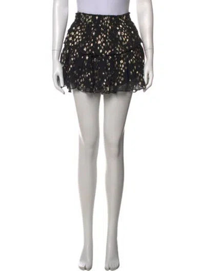 Pre-owned Loveshackfancy Silk Mini Skirt In Black