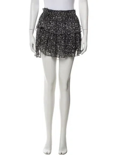 Pre-owned Loveshackfancy Silk Mini Skirt In Black