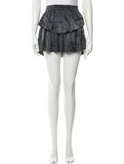 Pre-owned Loveshackfancy Silk Mini Skirt In Blue