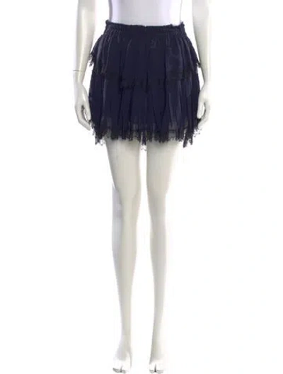 Pre-owned Loveshackfancy Silk Mini Skirt In Blue