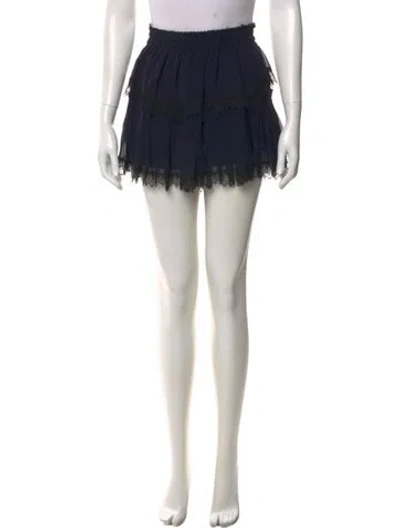 Pre-owned Loveshackfancy Silk Mini Skirt In Blue