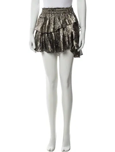 Pre-owned Loveshackfancy Silk Mini Skirt In Blue