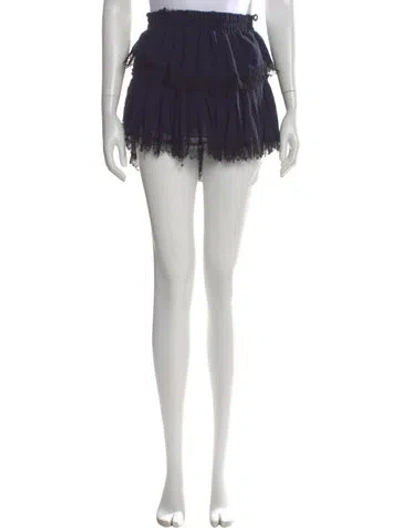 Pre-owned Loveshackfancy Silk Mini Skirt In Blue