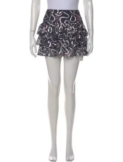 Pre-owned Loveshackfancy Silk Mini Skirt In Blue