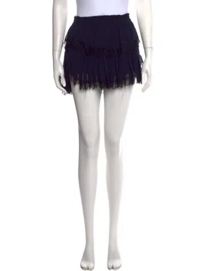 Pre-owned Loveshackfancy Silk Mini Skirt In Blue