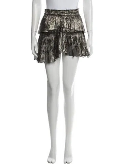 Pre-owned Loveshackfancy Silk Mini Skirt In Blue
