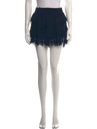 Pre-owned Loveshackfancy Silk Mini Skirt In Blue