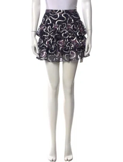Pre-owned Loveshackfancy Silk Mini Skirt In Blue