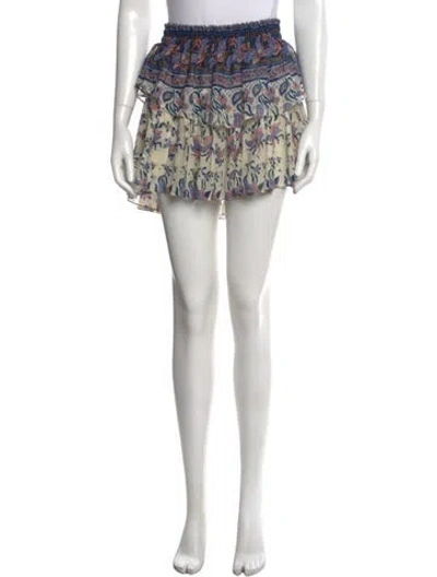 Pre-owned Loveshackfancy Silk Mini Skirt In Green
