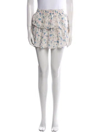 Pre-owned Loveshackfancy Silk Mini Skirt In Multi