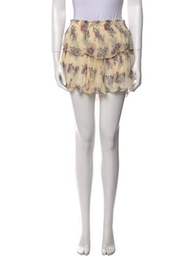 Pre-owned Loveshackfancy Silk Mini Skirt In Multi