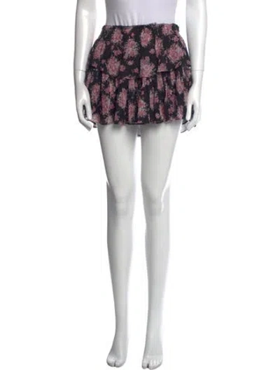 Pre-owned Loveshackfancy Silk Mini Skirt In Multi