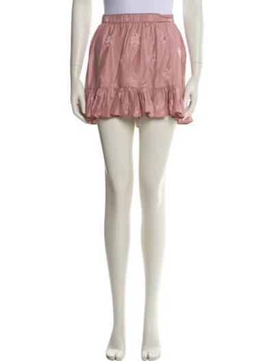 Pre-owned Loveshackfancy Silk Mini Skirt In Multi